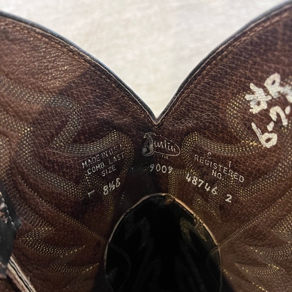 Justin Boots Western Leather Cowboy Boots - Men's 8.5 🔹 Model: 9009 48746 2 - Picture 2 of 5